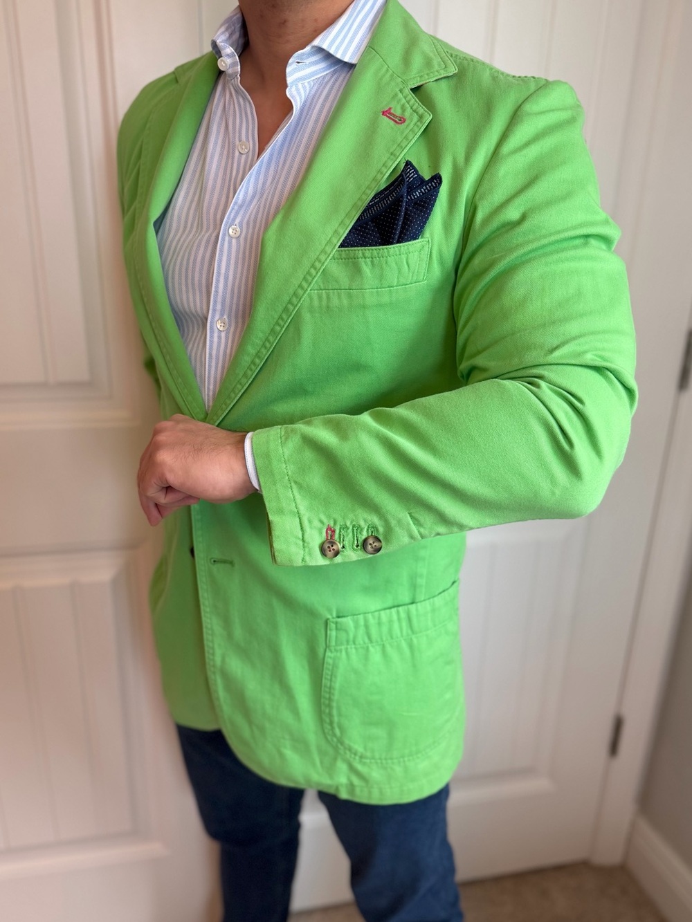 Vicomte Paris Palm Beach Lime Green Cotton Sports | Surgeon’s Cuffs | Large